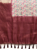 Off White Kanchipuram Silk Digital Print Paisely Saree with Unstitched Blouse - Hiral Fashion | Grocsy