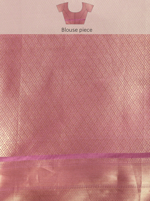 Purple Kanchipuram Silk Digital Print Floral Saree with Unstitched Blouse - Hiral Fashion | Grocsy