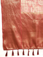 Maroon Kanchipuram Silk Digital Print Abstract Saree with Unstitched Blouse - Hiral Fashion | Grocsy