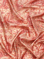 Maroon Kanchipuram Silk Digital Print Abstract Saree with Unstitched Blouse - Hiral Fashion | Grocsy