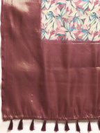 Multicolor Kanchipuram Silk Digital Print Floral Saree with Unstitched Blouse - Hiral Fashion | Grocsy