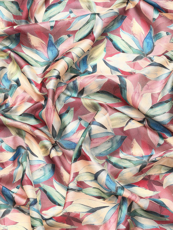 Multicolor Kanchipuram Silk Digital Print Floral Saree with Unstitched Blouse - Hiral Fashion | Grocsy