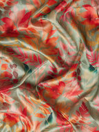Green Kanjeevaram Silk Digital Print Floral Saree with Unstitched Blouse - Hiral Fashion | Grocsy