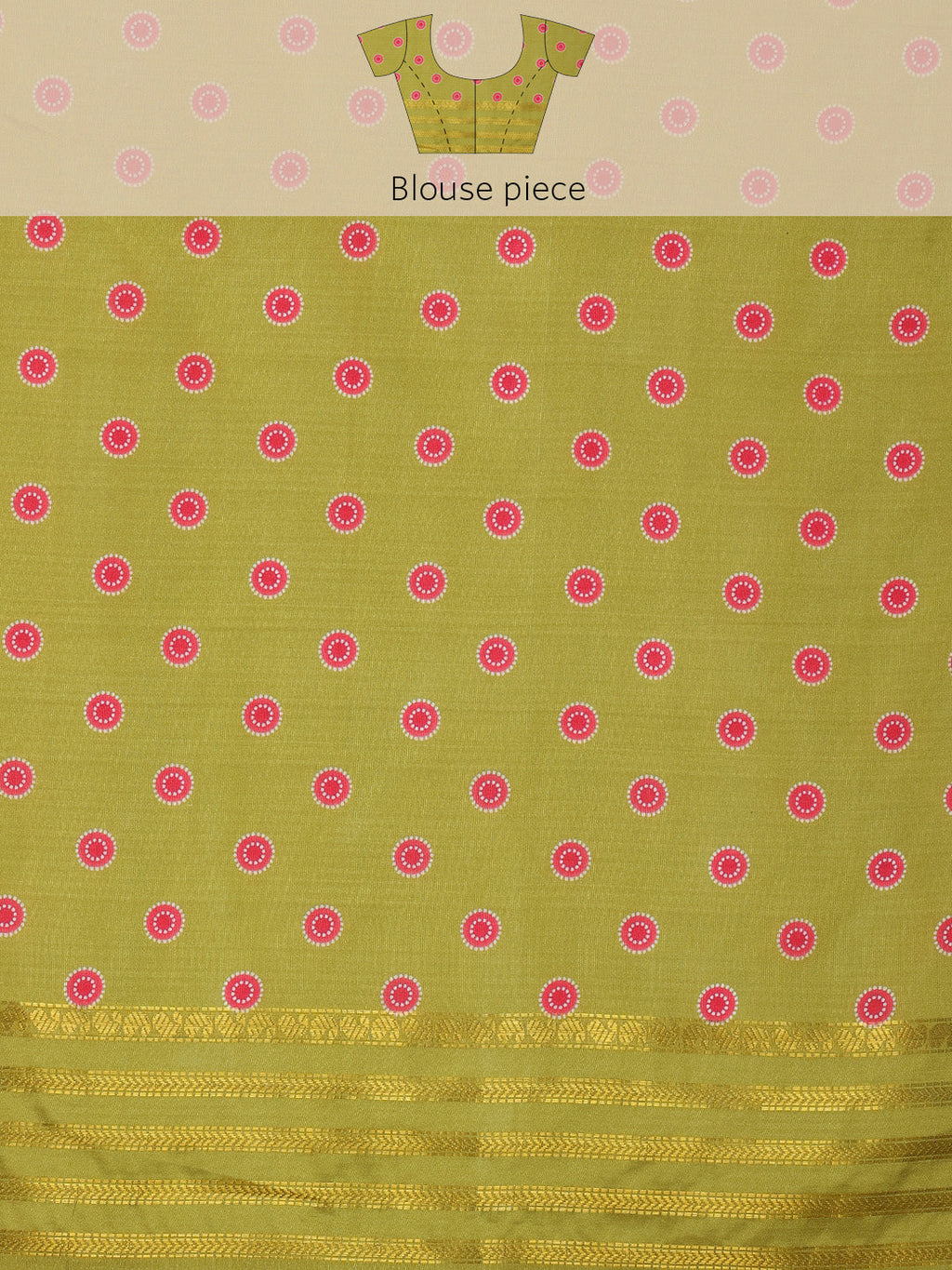 Multicolor Silk Blend Digital Print Bandhani Saree with Unstitched Blouse - Hiral Fashion | Grocsy