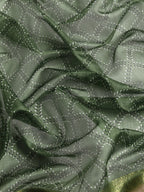 Green Kanjeevaram Silk Digital Print Geomatric Saree with Unstitched Blouse - Hiral Fashion | Grocsy