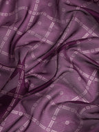 Purple Kanjeevaram Silk Digital Print Geomatric Saree with Unstitched Blouse - Hiral Fashion | Grocsy