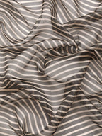 Gray Kanjeevaram Silk Digital Print Striped Saree with Unstitched Blouse - Hiral Fashion | Grocsy