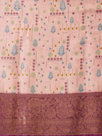 Purple Tissue Silk Digital Print Floral Saree with Unstitched Blouse - Hiral Fashion | Grocsy
