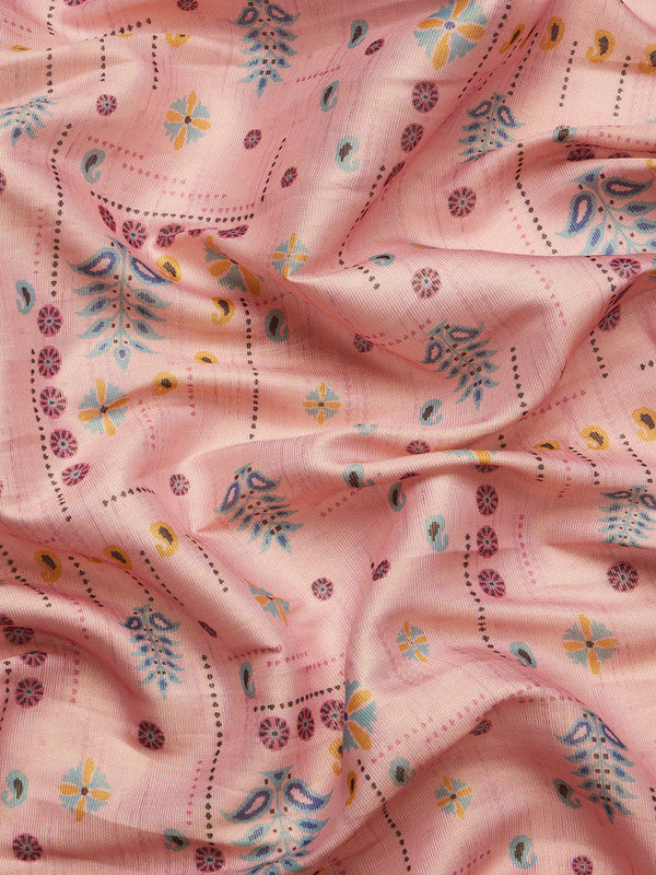 Purple Tissue Silk Digital Print Floral Saree with Unstitched Blouse - Hiral Fashion | Grocsy