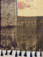 Yellow Munga Silk Digital Print Floral Saree with Unstitched Blouse - Hiral Fashion | Grocsy