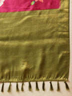Hiral Fashion Pink Banarasi Silk Floral Digital Printed Saree | Grocsy