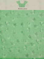 Green Chiffon Digital Print Floral Saree with Unstitched Blouse - Hiral Fashion | Grocsy