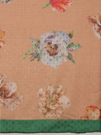 Peach Chiffon Digital Print Floral Saree with Unstitched Blouse - Hiral Fashion | Grocsy