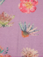 Purple Chiffon Digital Print Floral Saree with Unstitched Blouse - Hiral Fashion | Grocsy
