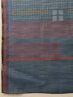 Hiral Fashion Blue Banarasi Cotton Silk Abstract Digital Printed Saree | Grocsy