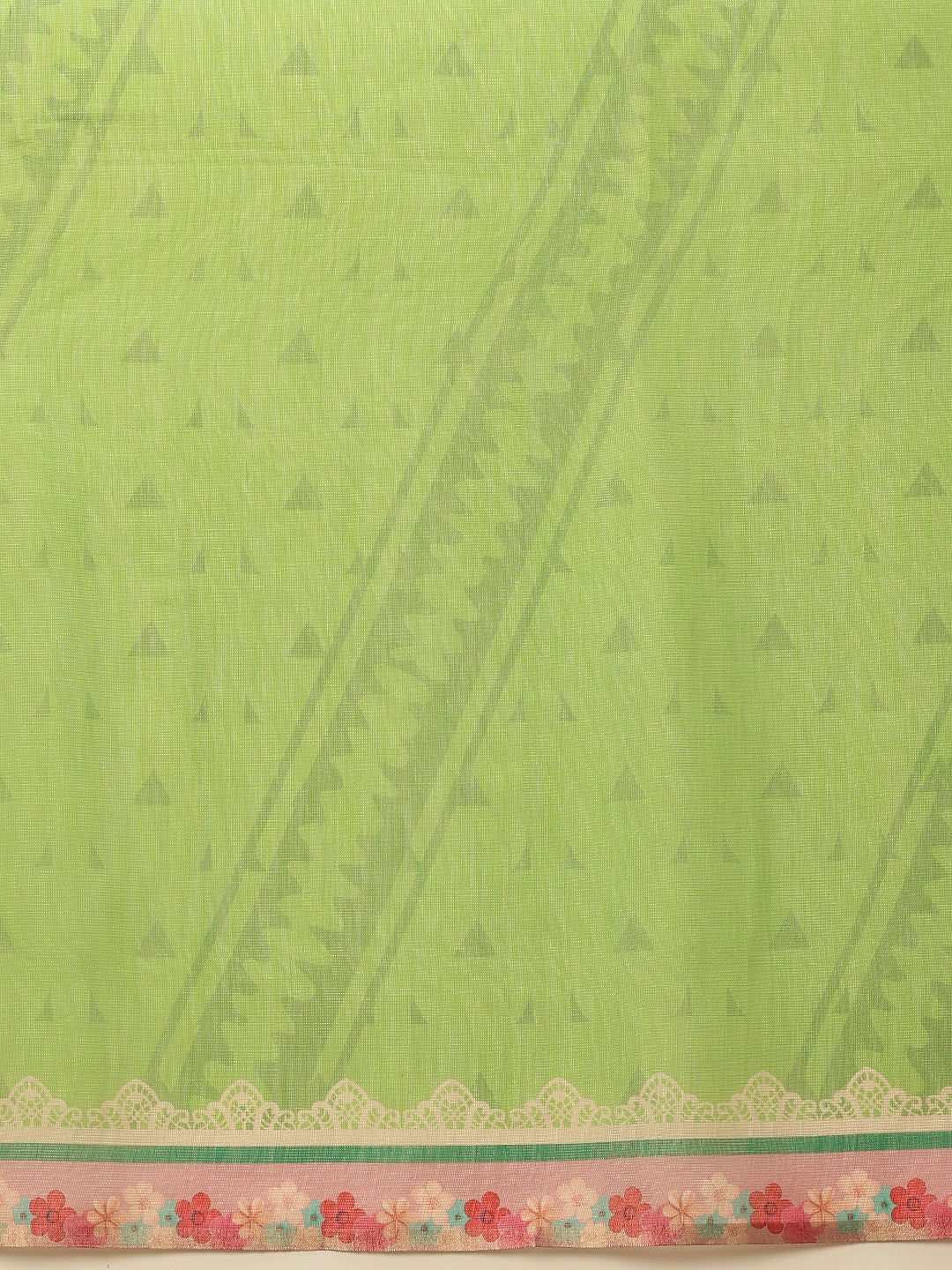 Hiral Fashion Green Banarasi Cotton Silk Abstract Digital Printed Saree | Grocsy