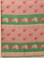 Hiral Fashion Green Banarasi Cotton Silk Abstract Digital Printed Saree | Grocsy