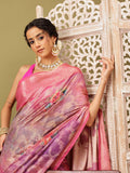 Pink Cotton Digital Print Floral Saree with Unstitched Blouse - Hiral Fashion | Grocsy