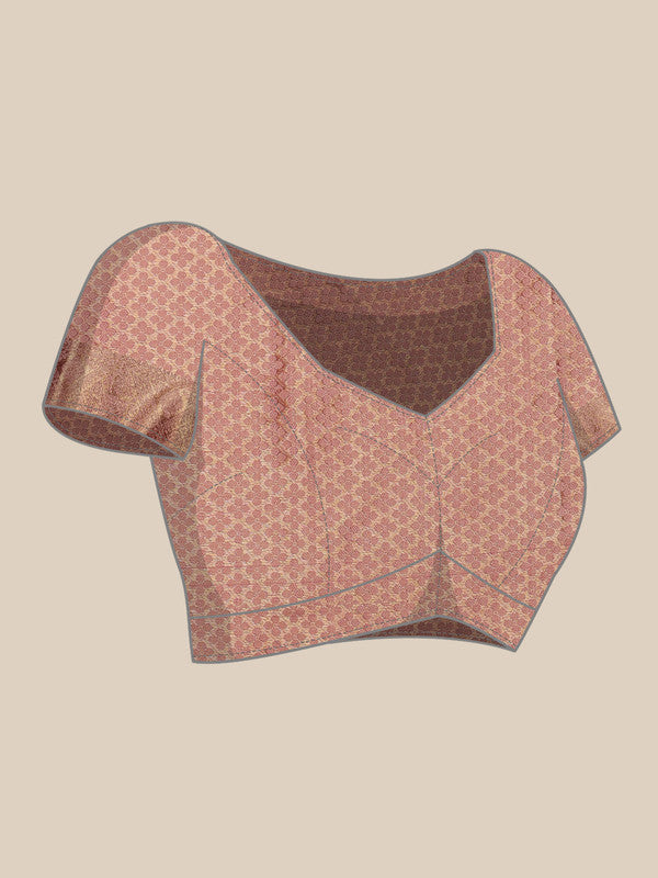 Pink Cotton Digital Print Floral Saree with Unstitched Blouse - Hiral Fashion | Grocsy