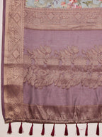 Gray Cotton Digital Print Floral Saree with Unstitched Blouse - Hiral Fashion | Grocsy
