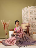 Pink Cotton Digital Print Floral Saree with Unstitched Blouse - Hiral Fashion | Grocsy