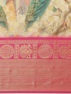 Multicolor Art Silk Printed Polka Dots Saree with Unstitched Blouse - Hiral Fashion | Grocsy