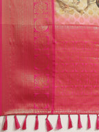 Multicolor Art Silk Printed Polka Dots Saree with Unstitched Blouse - Hiral Fashion | Grocsy