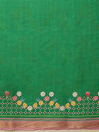 Hiral Fashion Green Banarasi Art Silk Abstract Digital Printed Saree | Grocsy