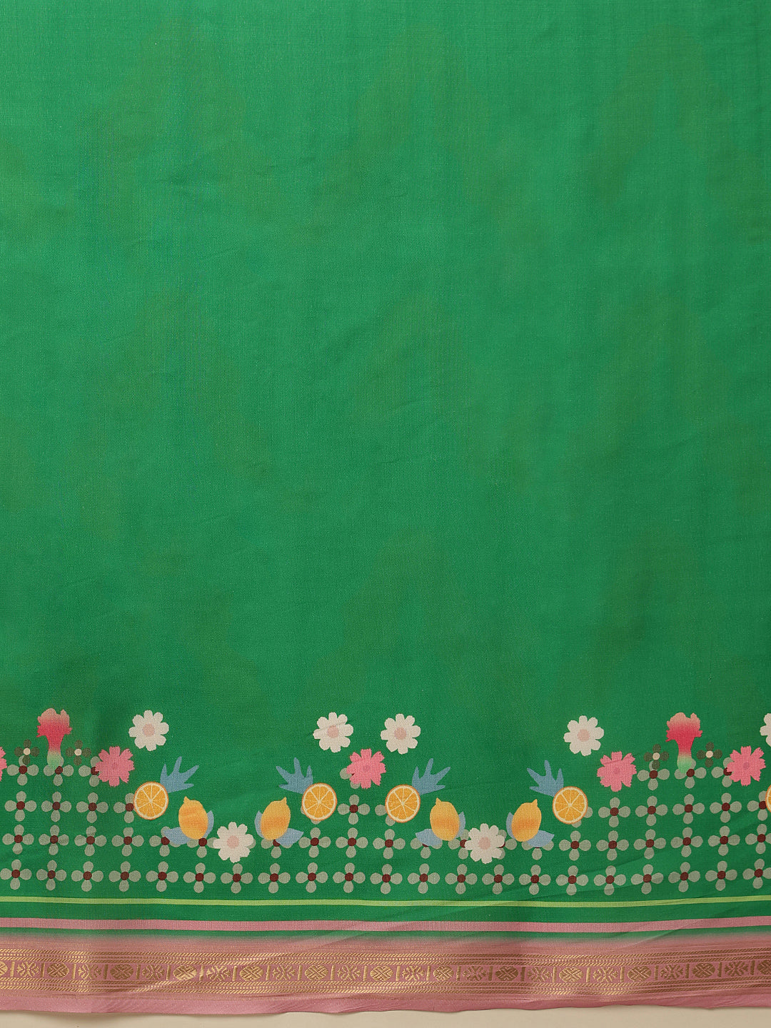 Hiral Fashion Green Banarasi Art Silk Abstract Digital Printed Saree | Grocsy