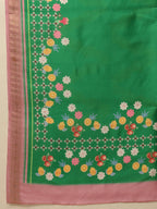 Hiral Fashion Green Banarasi Art Silk Abstract Digital Printed Saree | Grocsy