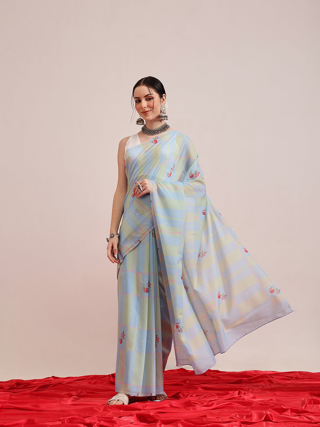 Hiral Fashion Blue Bollywood Mul Cotton Abstract Digital Printed Saree | Grocsy