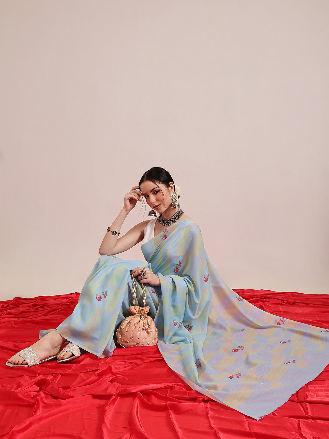 Hiral Fashion Blue Bollywood Mul Cotton Abstract Digital Printed Saree | Grocsy