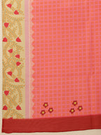 Hiral Fashion Pink Bollywood Mul Cotton Abstract Digital Printed Saree | Grocsy