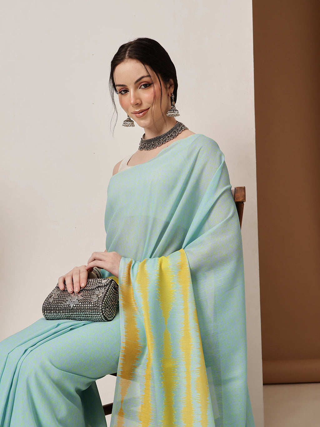 Hiral Fashion Teal Bollywood Mul Cotton Abstract Digital Printed Saree | Grocsy