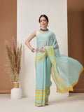 Hiral Fashion Teal Bollywood Mul Cotton Abstract Digital Printed Saree | Grocsy
