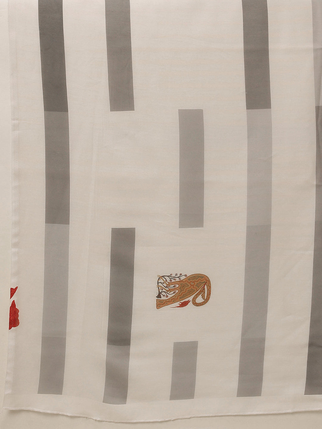 Hiral Fashion White Bollywood Mul Cotton Animal Print Digital Printed Saree | Grocsy