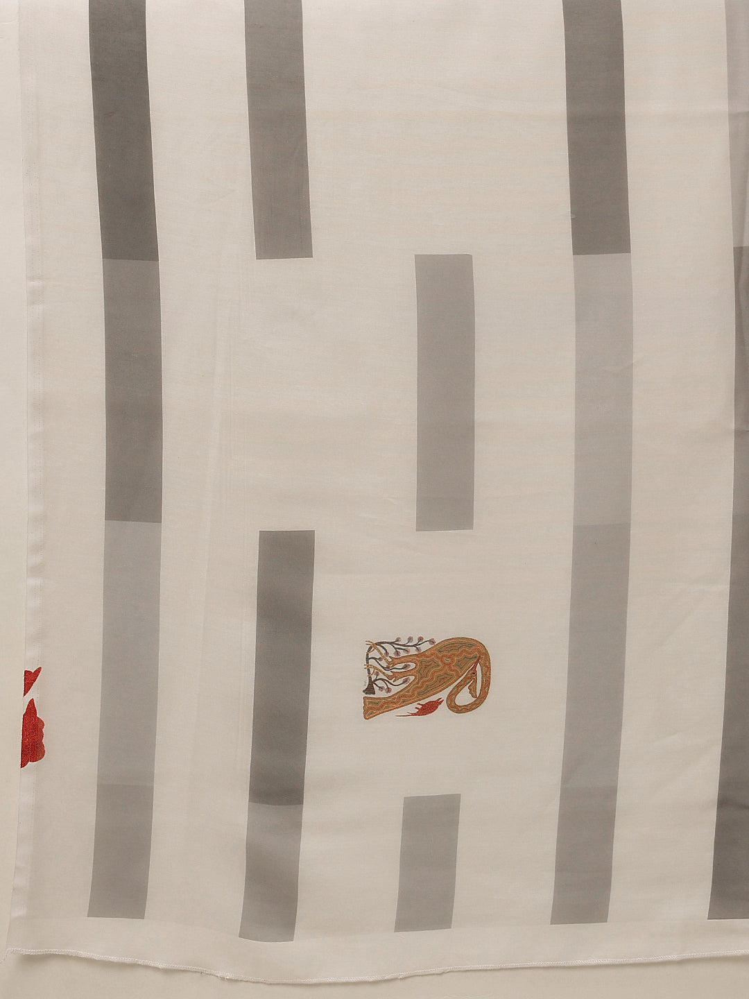 Hiral Fashion White Bollywood Mul Cotton Animal Print Digital Printed Saree | Grocsy