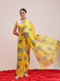 Hiral Fashion Yellow Bollywood Mul Cotton Abstract Digital Printed Saree | Grocsy