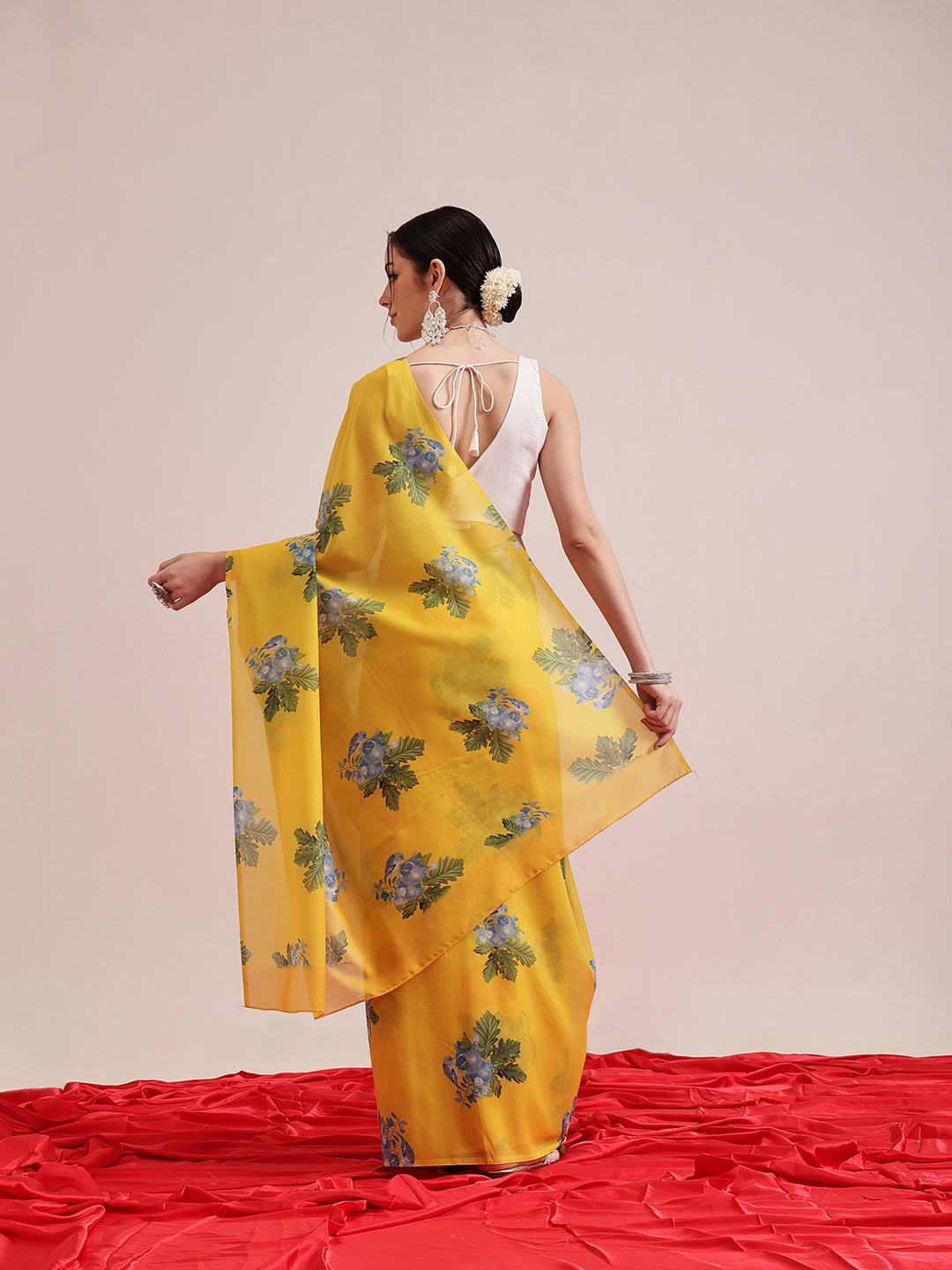 Hiral Fashion Yellow Bollywood Mul Cotton Abstract Digital Printed Saree | Grocsy
