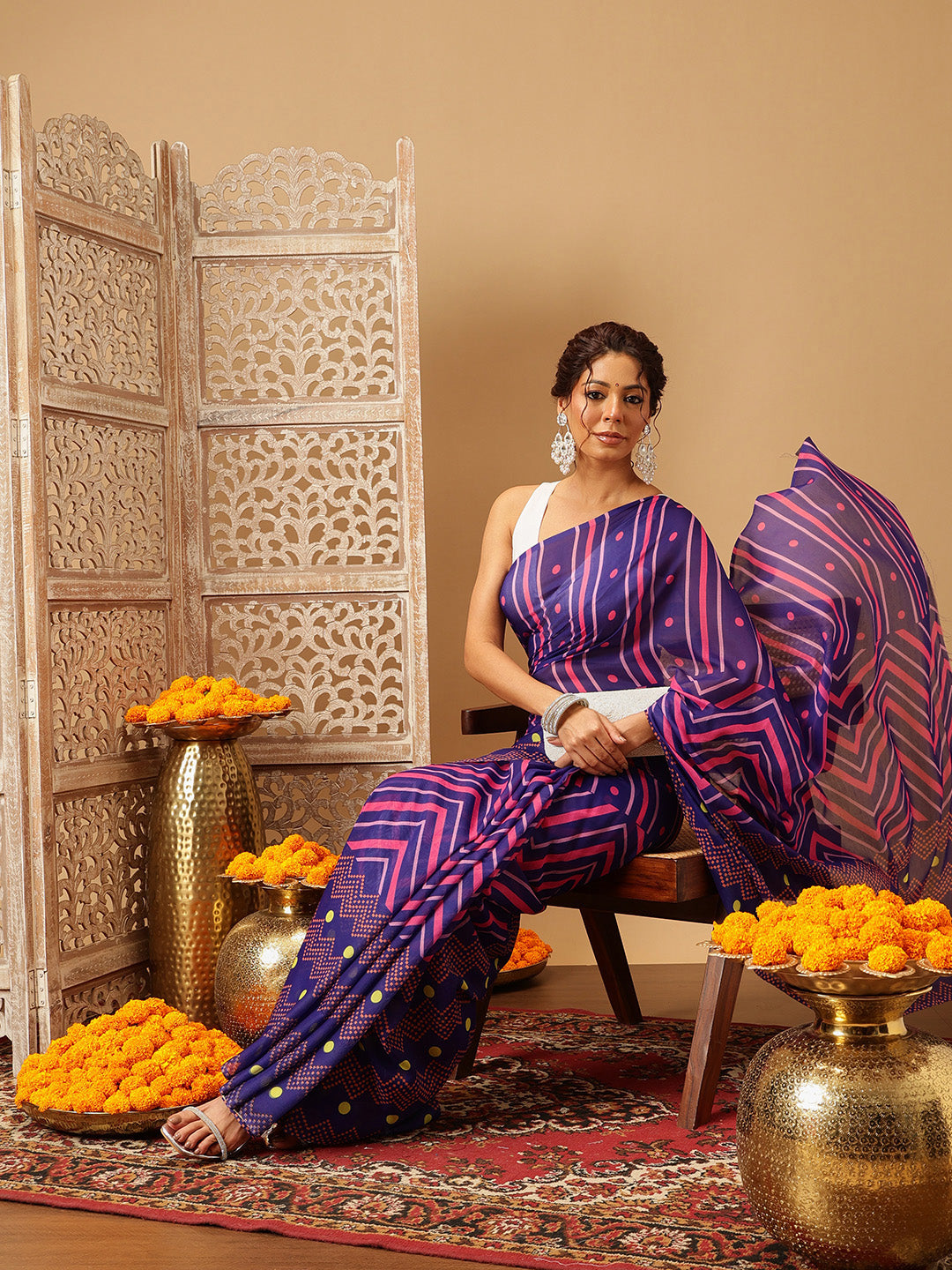 Hiral Fashion Navy Blue Bollywood Mul Cotton Abstract Digital Printed Saree | Grocsy