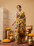 Hiral Fashion Yellow Bollywood Mul Cotton Floral Digital Printed Saree | Grocsy
