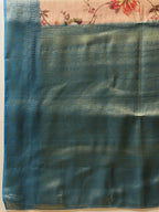 Hiral Fashion Peach Banarasi Tissue Silk Floral Digital Printed Saree | Grocsy