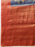 Hiral Fashion Blue Banarasi Tissue Silk Floral Digital Printed Saree | Grocsy