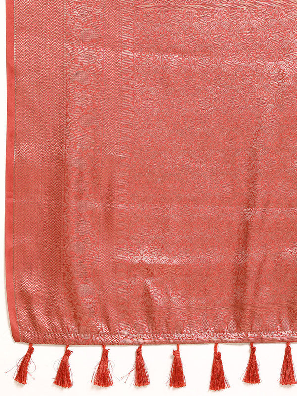 Multicolor Art Silk Woven Zari Design Floral Saree with Unstitched Blouse - Hiral Fashion | Grocsy
