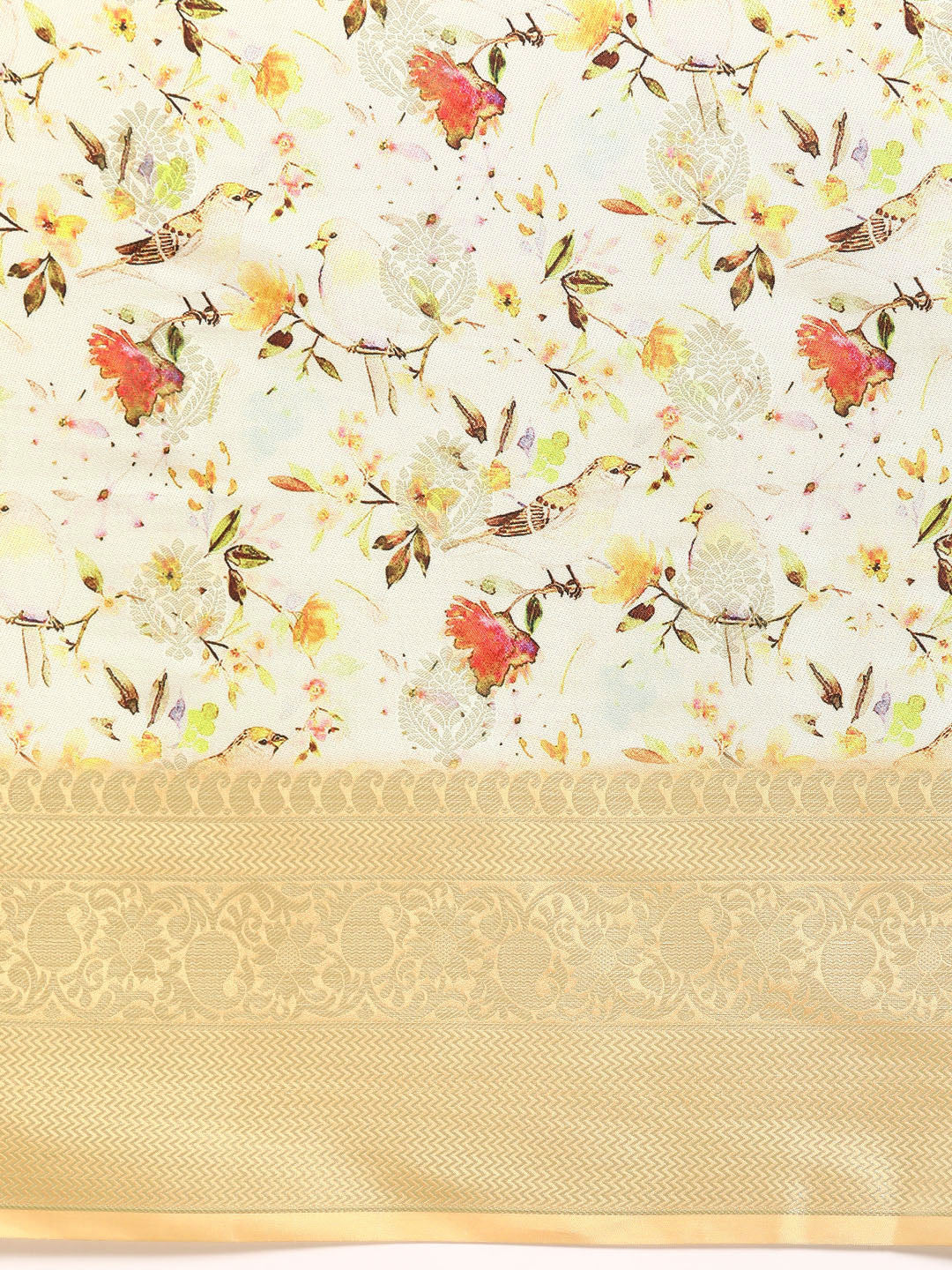 Multicolor Art Silk Woven Zari Design Floral Saree with Unstitched Blouse - Hiral Fashion | Grocsy