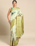 Multicolor Art Silk Woven Zari Design Floral Saree with Unstitched Blouse - Hiral Fashion | Grocsy