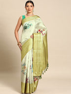 Multicolor Art Silk Woven Zari Design Floral Saree with Unstitched Blouse - Hiral Fashion | Grocsy