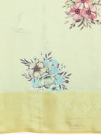 Multicolor Art Silk Woven Zari Design Floral Saree with Unstitched Blouse - Hiral Fashion | Grocsy