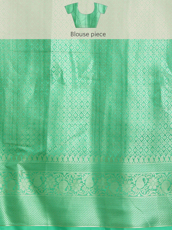 Multicolor Art Silk Woven Zari Design Floral Saree with Unstitched Blouse - Hiral Fashion | Grocsy