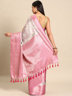 Multicolor Art Silk Woven Zari Design Floral Saree with Unstitched Blouse - Hiral Fashion | Grocsy
